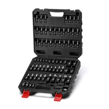 EMENTOL Master Torx Bit Socket and External Torx Socket Set, 1/4" 3/8" 1/2" Drive, 67PCS, T6-T70, TT6-TT70, TP8-TP60, E4-E24, Includes Socket Adapters, Drill Adapters, CR-V Steel - size: 67-piece Torx Bit & E Socket Set and Parts