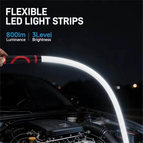 Flexible LED Flashlight Stick, 27" Bendable LED Work Light with High Lumen & 3 Brightness Modes, Rechargeable Inspection Light for Mechanics, Car Repair & Narrow Tight Spaces (3Pcs) - color: 3Pcs