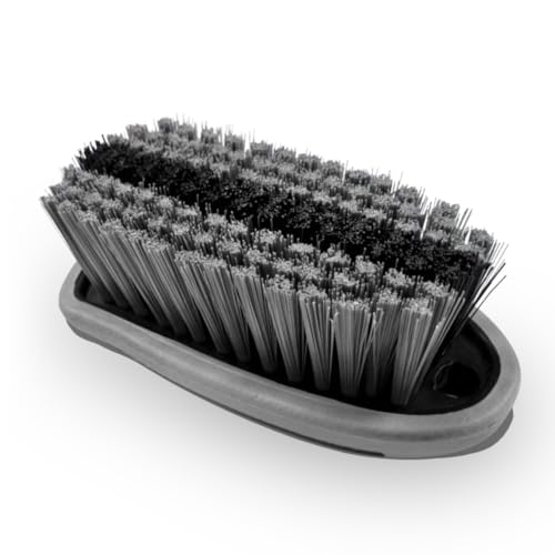 Car Carpet and Upholstery Cleaning Brush, Stiff Bristle Car Detailing Carpet Scrub Brush with Hanging Hole, Vehicle Interior Detailing Brushes for Floor Mats, Couch, Leather Seat (Gray) - color: Gray
