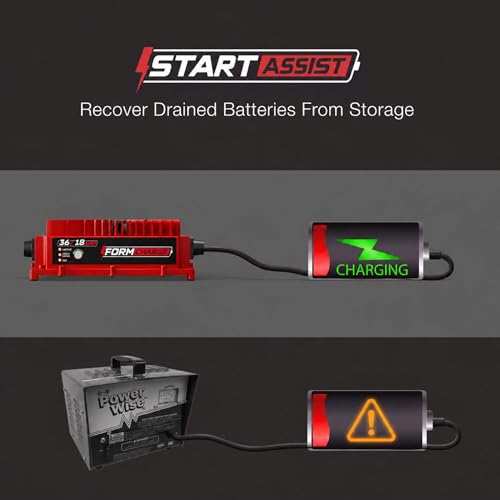 FORM 36 Volt Golf Cart Battery Charger for EZGO TXT Golf Carts with D-Style Plug - 36V 18AMP for Lead Acid, LiFePO4, Lithium Batteries - Waterproof Design - size: Lead Acid, Lithium & AGM
