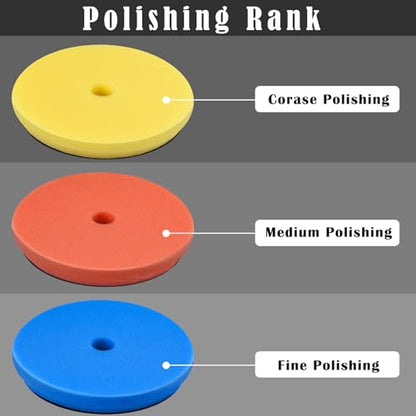 SIQUK 4 Pieces Buffing Polishing Pads 5 Inch Orbital Buffer Pads Hook and Loop Buffing Pads Polisher Pads Car Buffing Foam Pad for Compounding, Polishing and Waxing - size: 5 Inch
