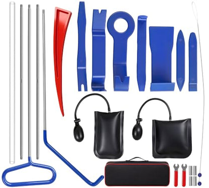 23-Piece Professional Automotive Tool Kit, Stainless Steel Car Door Repair Tool Set for Authorized Roadside Assistance, Vehicle Maintenance and Auto Service