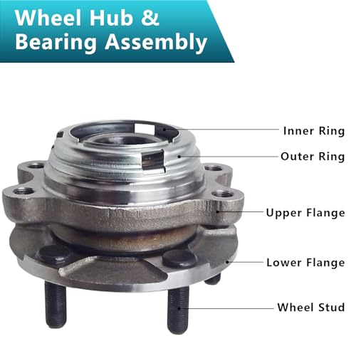 513296 Front Wheel Bearing Hub Assembly for Infiniti JX35 QX60 QX50 2013-2021, Nissan Altima Maxima Murano Pathfinder Quest 2007-2021 (2PCS) - size: 513296