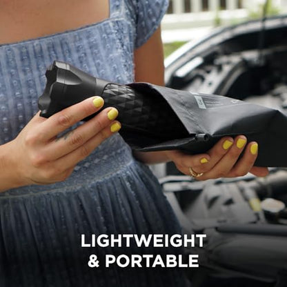BoostHero Portable Car Battery Jump Starter, 6,000mAh Power Bank, LED Flashlight, with Smart Jumper Cables for up to 6.0L Gas/4.0L Diesel Engines (Black) - color: Black