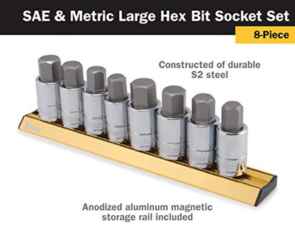 Titan 16132 SAE/Metric Large Hex Bit Socket Set - 8 Piece - style: Large SAE/Metric Hex