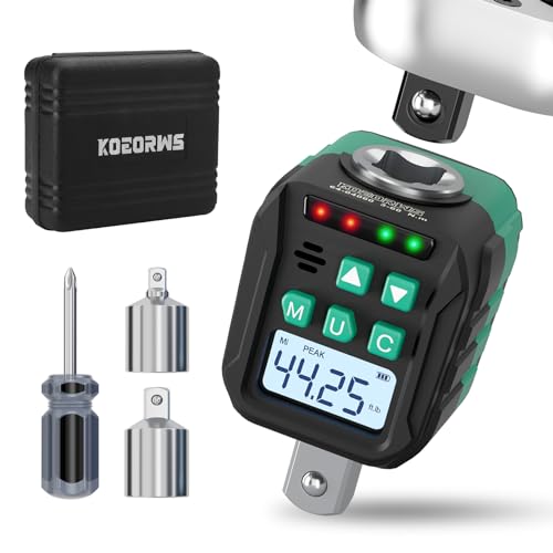 1/2-Inch Digital Torque Adapter, 2.21-44.25 Ft.lb/3-60 N.m, Electronic Torque Wrench Converter with ±2% Accuracy, Preset Function, Data Storage, 3/8” & 1/4” Adapter for Bike, Motorcycle, Car - size: 2.2-44.3 Ft-lb/3-60 Nm