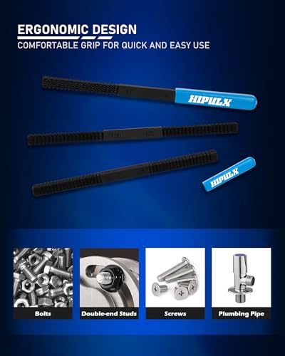 3 PCS Thread File Set - 5140 Alloy Steel SAE & Metric Thread Files with Ergonomic Handle - Professional Thread Restorer Kit Repair Tool for Automotive, Plumbing & Industrial Use