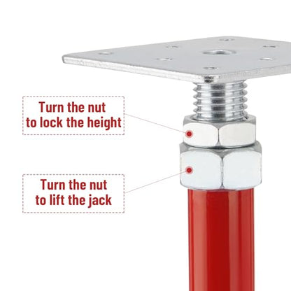5-8" Screw Jacks, 5000lbs House Floor Jacks, Mini Foundation Jacks | Adjustable Crawl Space Jacks For House Leveling, Basement Support, Beam & Floor Sagging Repair, 4 Pack, Red - size: 4X