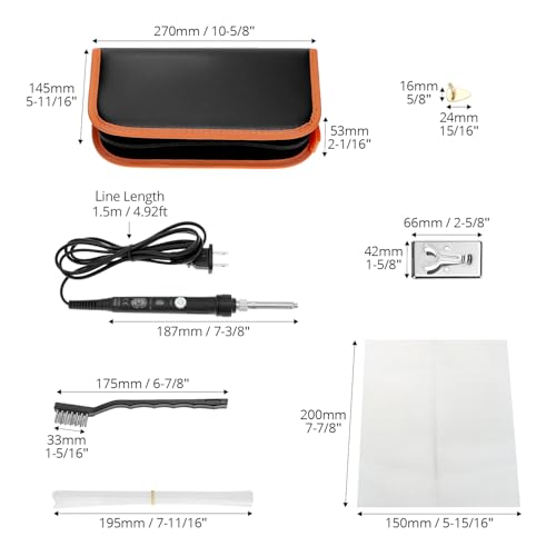 QWORK Plastic Welding Kit for Surface Repair - 80W, 110V, Adjustable Temperature 200-480℃ with Complete Accessories Set, Welder Tool