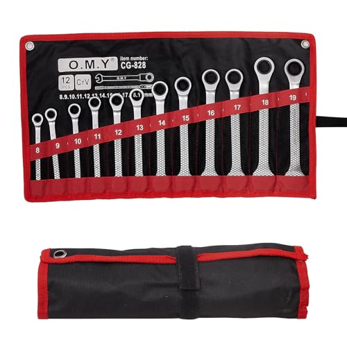 Hantinstom 12pcs Wrench Set – Versatile Ratchet Wrenches Set for Efficient Automotive Repairs - Professional Grade Combination Wrench Set - color: 12p