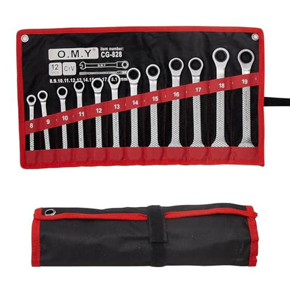 Hantinstom 12pcs Wrench Set – Versatile Ratchet Wrenches Set for Efficient Automotive Repairs - Professional Grade Combination Wrench Set - color: 12p