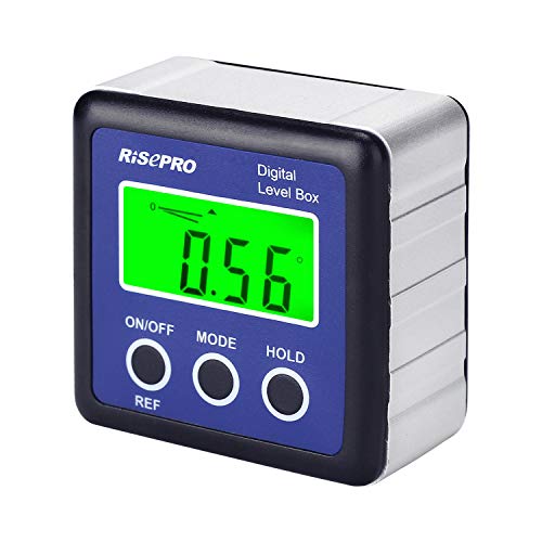 Digital Level Box Angle Gauge Protractor Inclinometer Bevel Box with Data Hold, Magnet Base & LCD Backlight, Calculating for Carpentry, Building, Masonry, Automobile - color: Blue