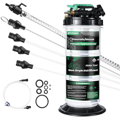 5.3 L Manual Pneumatic Fluid Extractor, Oil Change Vacuum Pump Extractor with 5 Tubes and A Brake Bleeding Hose for Automotive, Boats - size: 5.3L