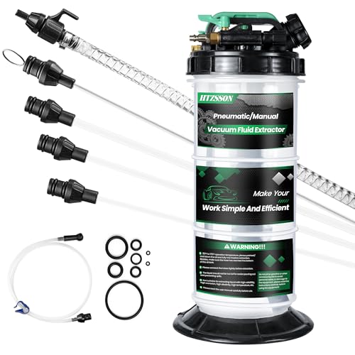 5.3 L Manual Pneumatic Fluid Extractor, Oil Change Vacuum Pump Extractor with 5 Tubes and A Brake Bleeding Hose for Automotive, Boats - size: 5.3L