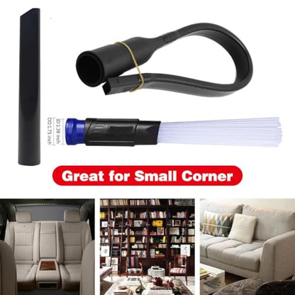 13 Pcs Universal Vacuum Attachments for Shop Vac Accessories - 2 1/2" to 1 1/4" and 1 7/8" to 1" Vacuum Hose Adapter Kit, 1 1/4" Vacuum Floor Brush Flexible Crevice Tool and Vacuum Extension Wand - size: 13PCS