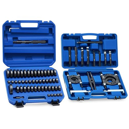 Orion Motor Tech 2 in 1 Bushing Driver Tool & Bearing Press Kit, Complete Bushing & Bearing Service Kit with 2" and 3" Jaws, 5 Ton Capacity Bearing Separator, Heavy Duty Wheel Bearing Puller Tool Set