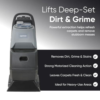 Commercial Carpet Cleaner Extractor 10-Gal Solution Tank 8-Gal Recovery Tank, 18” Cleaning Path, Low Noise Powerful Carpet Cleaner for Hotels, Offices, Large Areas & Professional Use