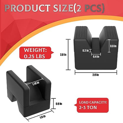 Seven Sparta 2 Pcs Jack Stand Pads Adapter Pinch welds Protectors (Cube, 2) | Universal Fit for Most 3 Ton Jack Stands,Heavy Duty Rubber,Anti-slip Surface,Protect Pinch Welds&Frame Rails,V groove Design - style: cube 2