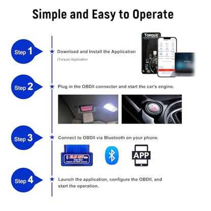 ELM327 OBDⅡ Car Auto Diagnostic Scanner, Portable Auto Bluetooth Engine Fault Code Reader, Wireless Interface Adapter Professional Diagnostic Tool for Most OBD II Vehicles - color: 1 PCS