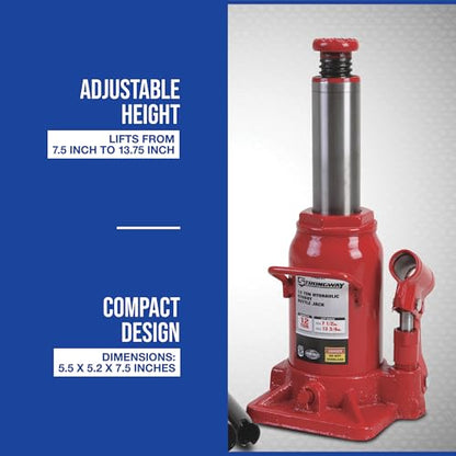 Strongway 12-Ton Stubby Hydraulic Bottle Jack - style: 12 Ton