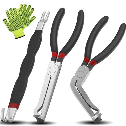 Electrical Disconnect Pliers 37960, 37980 Electrical Connector Pliers for Cars, Fuel Line Petrol Clip Pipe Plier, Compatible with Car Electrical Systems & Push Tab Style Plugs(3-Piece Set) - color: 3 Pcs Set