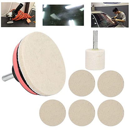 Ejoyous Glass Polishing Kit, Car Windscreen Scratch Remover Window Repair Tool 100g Cerium Oxide Powder Wheel Polishing Pad Kit for Windshield