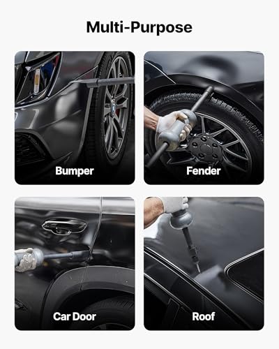 VEVOR Dent Puller Kit, 10 lbs 13-in-1 Slide Hammer Dent Removal Kit, Heavy-Duty Auto Body Truck Repair Automotive Damage Remover Tool Repair Frame with Carrying Case, Extension Rod, Non-Slip Handle - size: 10 lbs 13-in-1