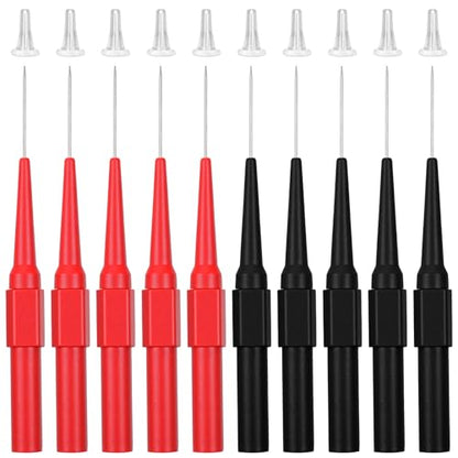10 Pcs Test Probe Pins Back Probe Kit, 0.7mm Multimeter Probes Non-Destructive Insulation Wire Piercing Needle, Super Tip Multimeter Probes for Car Tester & Automotive Testing Tools