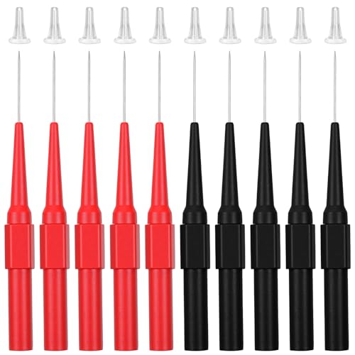 10 Pcs Test Probe Pins Back Probe Kit, 0.7mm Multimeter Probes Non-Destructive Insulation Wire Piercing Needle, Super Tip Multimeter Probes for Car Tester & Automotive Testing Tools