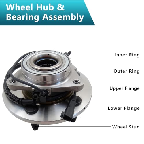 515073 Front Wheel Bearing Hub Assembly for 2002 2003 2004 2005 Dodge Ram 1500 (2PCS) - size: 515073