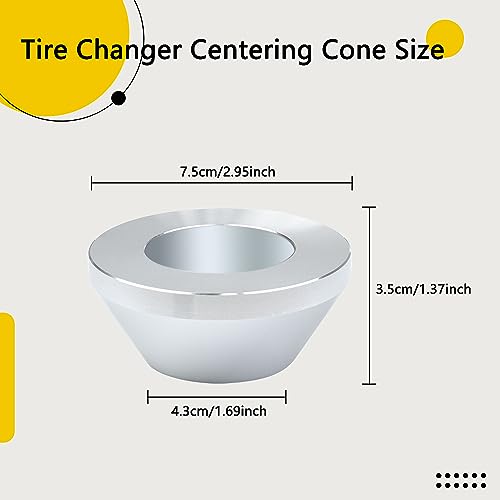 Manual Tire Wheel Changer Centering Cone, Billet Aluminum Upgrade Wheel Balancer Hold Down Cone Compatible with 1.67" Diameter Center Post Car Truck, Fit for Most Passenger Car Truck, Caravan, or SUV - size: Small