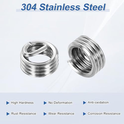 PATIKIL Wire Thread Inserts M4x0.7 Metric 1D 4mm, 20Pcs 304 Stainless Steel Helical Coiled Wire Screw Threaded Sleeve Sheath for Mechanical Equipment Automotive Repairs - size: M4x0.7, 4mm