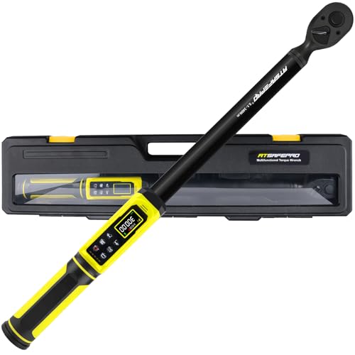ATsafepro Digital Torque Wrench-1/2-Inch Drive & 5.1-340Nm (3.8-250.8 ft-lb), Heavy Duty Torque Wrench with Buzzer, 5 Units, ±2% Accuracy for Trucks & Machinery - style: 1/2" 3.8-250.8 FT.LB Digital Torque Wrench