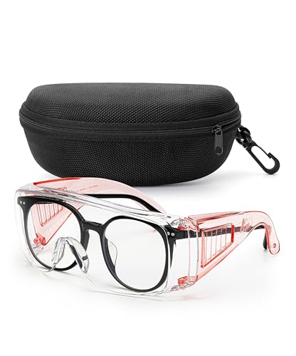 UNCO- Safety Goggles Over Glasses, Protective Goggles, Anti Fog, Work, Safety Glasses Over - color: Light Pink, size: 1 Pack