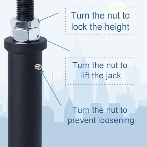 2 Pack U-Shaped Floor Jack, Heavy Duty Adjustable Steel Telepost with U-Head for 4x2, 4x4, 4x6 Joists, 15-19 Inch Adjustment Range, Screw Jack Post for Beam Support & Leveling - size: 15-19