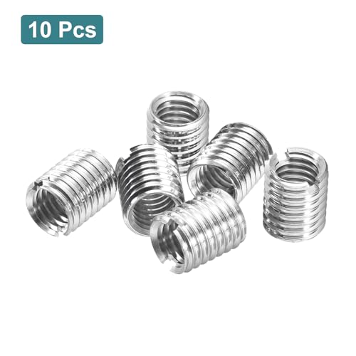 uxcell 10Pcs Threaded Inserts, M8-1.25x12 & M10-1.5x12 Stainless Steel 303 Screw Thread Sleeves Thread Repair Insert for Mechanical Equipment - size: M8-1.25x12 & M10-1.5x12mm