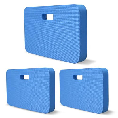 Gardzen 3-Pack Extra Thick Garden Kneeling Pad | EVA Foam Kneeler Pad for Gardening, Baby Bath, Yoga, Pilates, Exercise, 18" x 11" x 1.5", Blue - size: 18" x 11" x 1.5" - 3 Pack