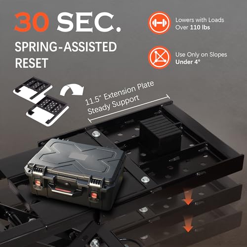Portable Car Lift 7,000 LBS Capacity – 26.8" Max Lifting Height Heavy‑Duty Quick Jack with Mechanical Safety Locks, Adjustable Columns, Wheels & 120V Power Unit for Cars, SUVs, Trucks
