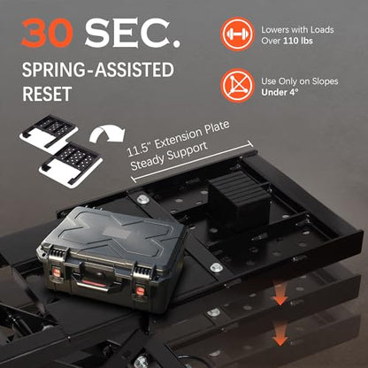 Portable Car Lift 7,000 LBS Capacity – 26.8" Max Lifting Height Heavy‑Duty Quick Jack with Mechanical Safety Locks, Adjustable Columns, Wheels & 120V Power Unit for Cars, SUVs, Trucks