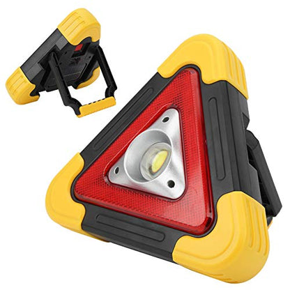 Car Warning Triangle Lamp, Emergency Safety Flashing Sign with Rechargeable Battery, MultiFunction Work Light - Durable ABS Plastic, Adjustable Brightness, Ideal for Roadside