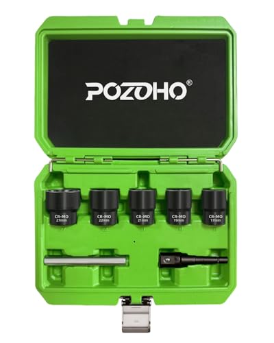 Wheel Lock Removal Kit, 7-Piece 1/2-inch Drive Impact Lug Nut Removal Tool, Easy Out Stripped, Rounded, Damaged Bolts & Studs, PTM03007 - size: 7-Piece