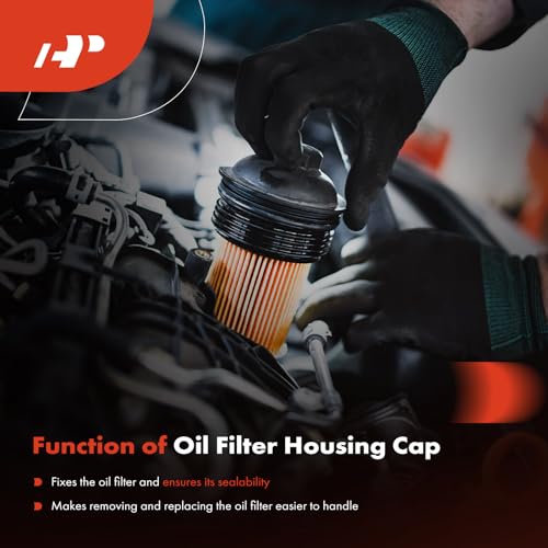 A-Premium Oil Filter Housing Cap Assembly | Compatible with Volkswagen Jetta 2006-2008, Passat, Golf, Golf R, Eos, GTI & Audi A4, A3, TT, A4/A3/TT Quattro, 2.0L