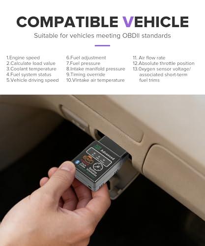 Car Diagnostic Tool,Car Accessories OBD2 Scanner Bluetooth,OBD II Wireless Diagnostic Code Reader Bluetooth Scan Tool,Automotive Code Readers and Scan Tools,Suitable for Most Cars,Trucks