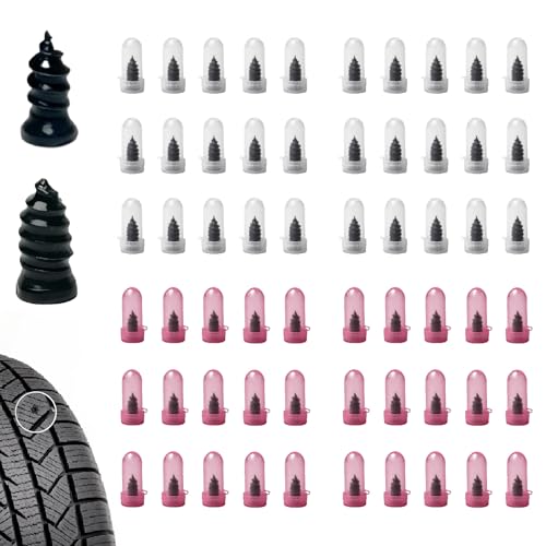 20 PCS Tire Repair Screws, Professional Screw Tire Plug Kit, Vacuum Tire Repair Rubber Nail Kit, Self-Service Tire Plugs Screw Type, Screw in Tire Plugs Heavy Duty for Car Motorcycle Truck Tractor
