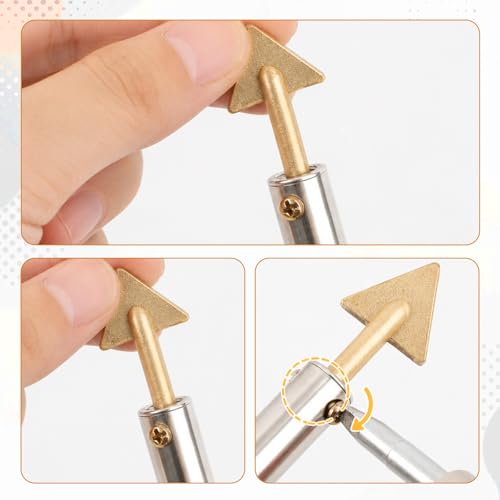 5 Pack Copper Plastic Welding Tips Triangle Smoothing Tip Replacement Plastic Welder Soldering Accessories Soldering Rod Heating Smoothing Repair Tool for Plastics Welding Car Bumper Kayak Repair
