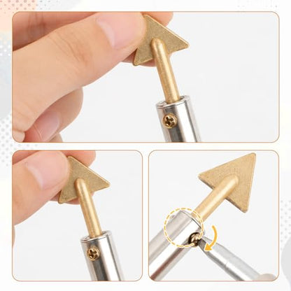 5 Pack Copper Plastic Welding Tips Triangle Smoothing Tip Replacement Plastic Welder Soldering Accessories Soldering Rod Heating Smoothing Repair Tool for Plastics Welding Car Bumper Kayak Repair