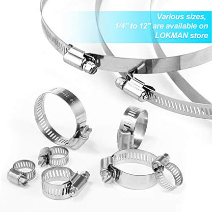 LOKMAN 20 Pack Stainless Steel Hose Clamp Adjustable 7/8'' - 1-1/2'' (21-38mm) Worm Gear Hose Clamp, Metal Fuel Line Pipe Clamp for Plumbing, Automotive And Mechanical Application - size: 21-38mm