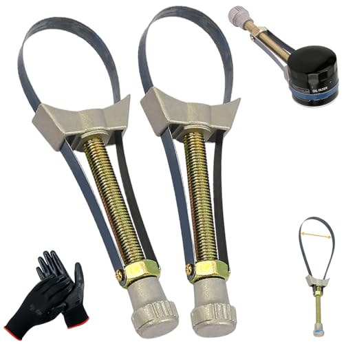 Adjustable Oil Filter Wrench – Heavy-Duty Universal Strap Tool, New Auto Car Diameter Adjustable Oil Filter Removal Strap Wrench Tool, 60-120mm Diameter Adjustable (60-120MM/2PCS) - color: 60-120mm/2pcs