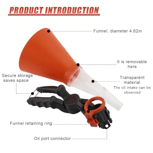 Car Engine Oil Funnel with Self-Locking Structure, No-Spill Anti-Leak Oil Filling Funnel, Universal Fuel Filling Funnel Automotive Oil Change Tool for Most Cars Trucks (2PCS) - color: 2PCS