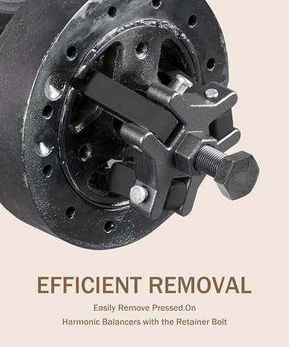 bylikeho Harmonic Balancer Puller Kit,Harmonic Damper Pulley Puller,Automotive Specialty Tools,Car Accessories Adjustable 3-Jaw Puller for Harmonic Balancer Removal,Compatible with GM and More